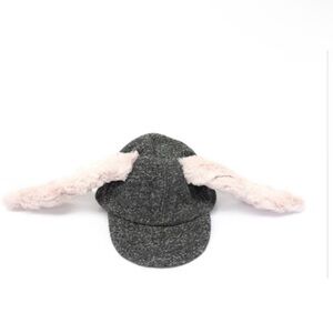 Gray Kids Hat with Pink Bunny Ears by boutique brand Oh Baby!